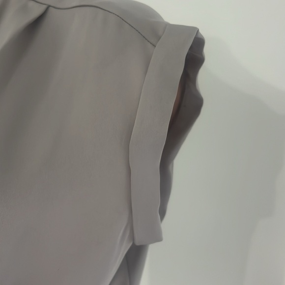 EXPRESS COWEL NECK GREY SILVER SATUN BLOUSE - Picture 5 of 7